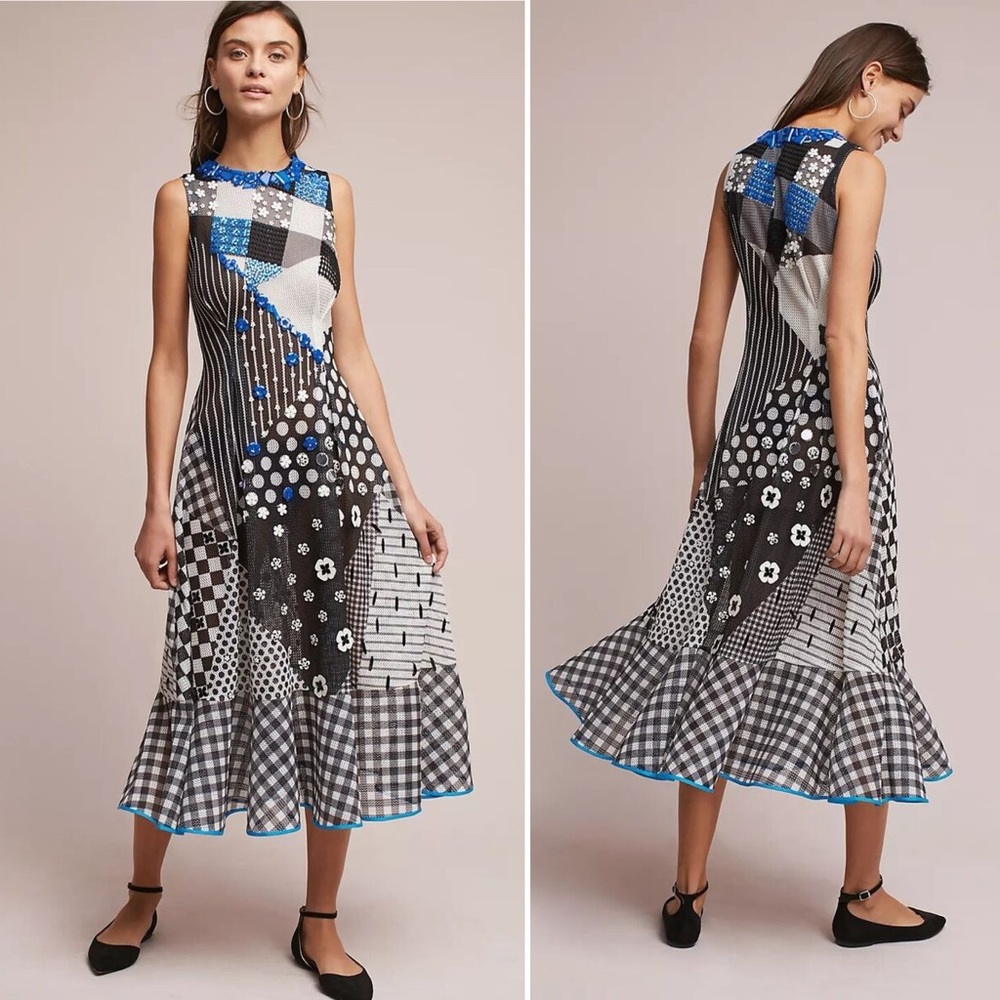 NWT Anthropologie Pankaj & Nidhi Cato Embellished Midi Dress, size 4